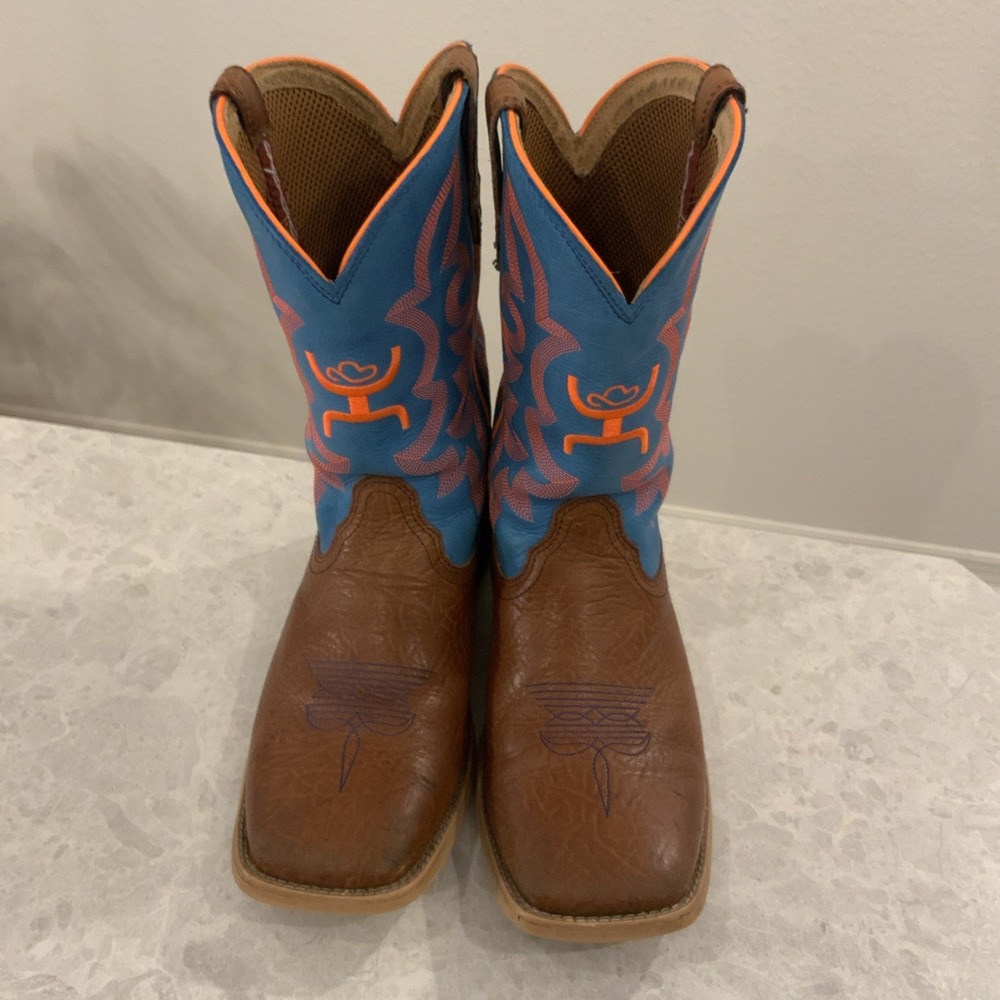 Twisted X Hooey Youth Coyboots YH0001 brown Leather Kids 5m 8.5 Women's Blue